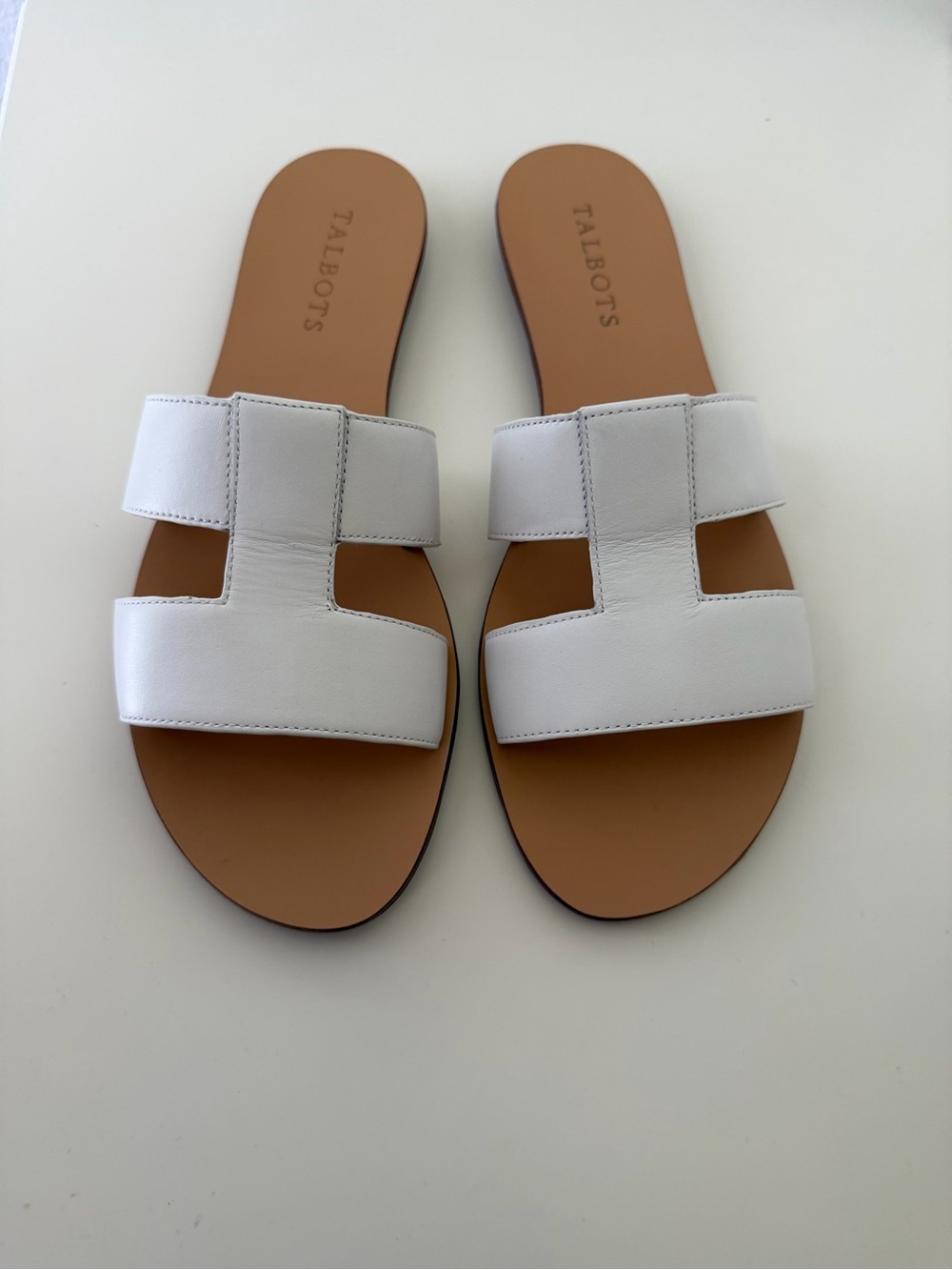 Talbots White Hannah Slides.